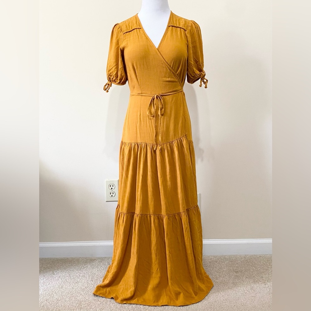 Christy Dawn Augusta Rust Orange Wrap Maxi Dress
